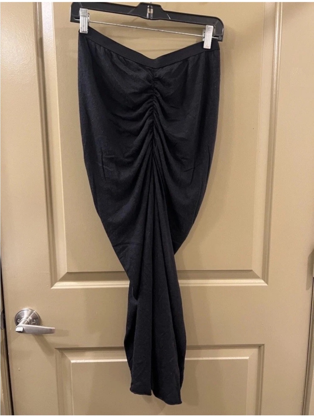 Rick Owens Black Ruched Maxi Skirt - Picture 4 of 11